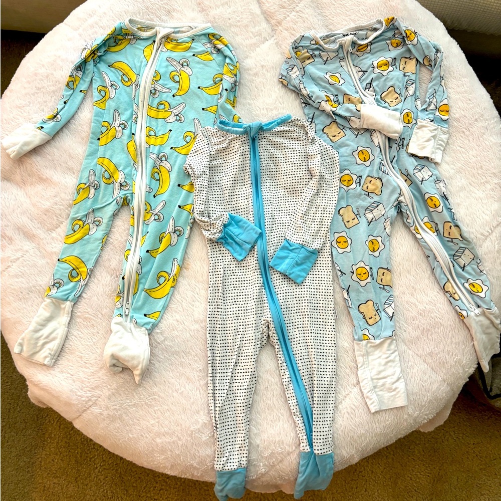Little Sleepies Zippies pajama set of 3, 6-12M